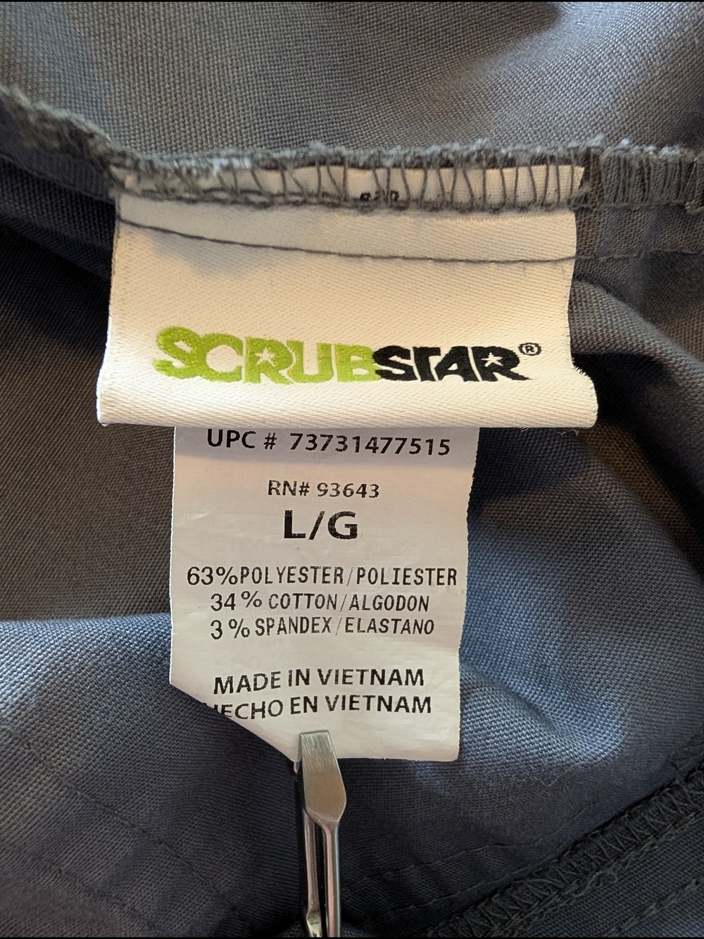 Gray Drawstring Scrub Pants - Picture 5 of 5